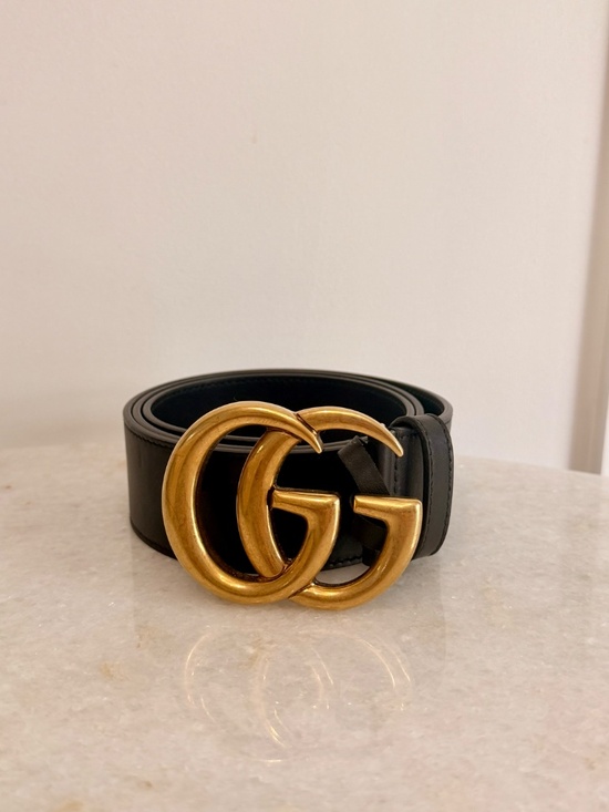 Gucci Double G Marmont Leather Belt Black 40mm Size 80 main image 6